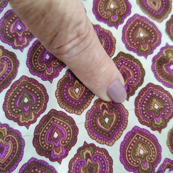 J.Crew‎ 100% Silk Sleeveless Ruffle Blouse Size 0 Geometric Paisley Print - Picture 10 of 11